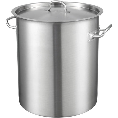 VEVOR Stainless Steel Stockpot, 42 Quart Large Cooking Pots, Multipurpose Cookware Sauce Pot with Lid & Handle, Heavy Duty Commercial Grade Stock Pot, Sanding Treatment, for Large Groups Events Silver - Mekamart Australia