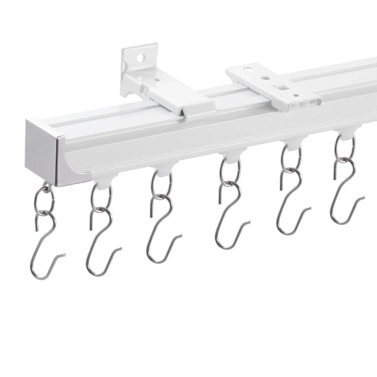 VEVOR Ceiling Curtain Track Set 5.9 FT/1.8 Meter_oom Divider with Hooks White - Mekamart Australia