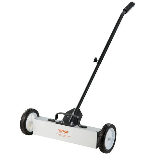 VEVOR Rolling Magnetic Sweeper with Wheels, Push-Type Magnetic Pick Up Sweeper, Large Magnet Pickup Lawn Sweeper, 20.4kg Magnet with Telescoping Handle, Easy Cleanup of Workshop Garage Yard - Mekamart Australia