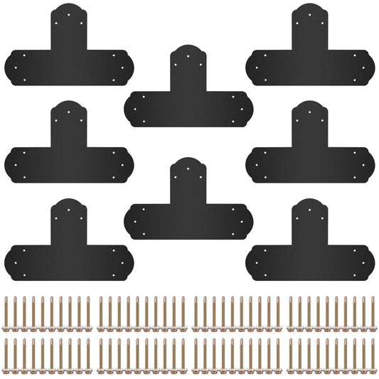 VEVOR Black T Mending Plate T-shape 8 PCs 6" Flat Connector Post to Beam Bracket - Mekamart Australia