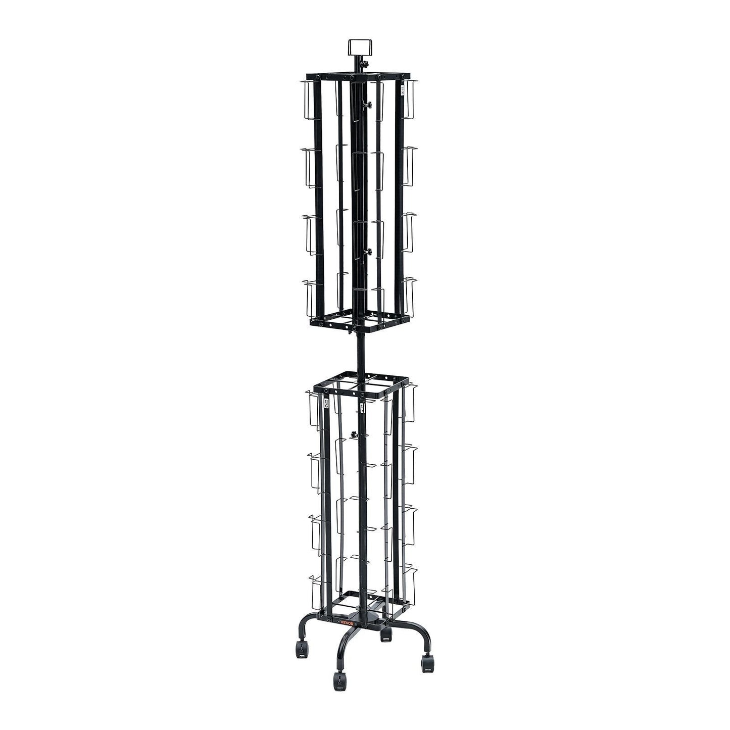 Greeting Cards Display Rack, 32 Pockets Rotating Postcard Brochure Display Stand, 360° Spinning Card Display Rack with Sign Holder & 4 Wheels (2 Lockable) for Exhibitions Office Trade Show