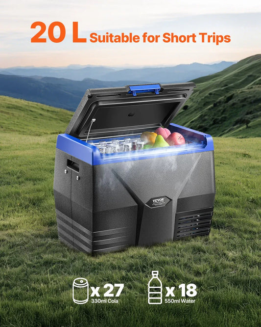 VEVOR Portable Car Refrigerator Freezer Compressor 20L Single Zone for Car Home - Mekamart Australia
