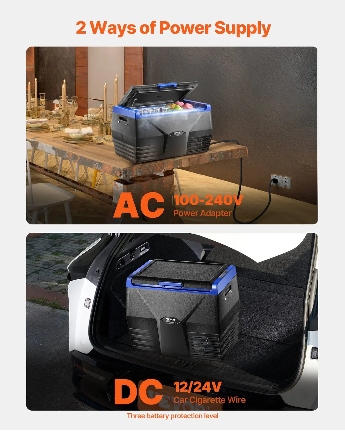 VEVOR Portable Car Refrigerator Freezer Compressor 20L Single Zone for Car Home - Mekamart Australia