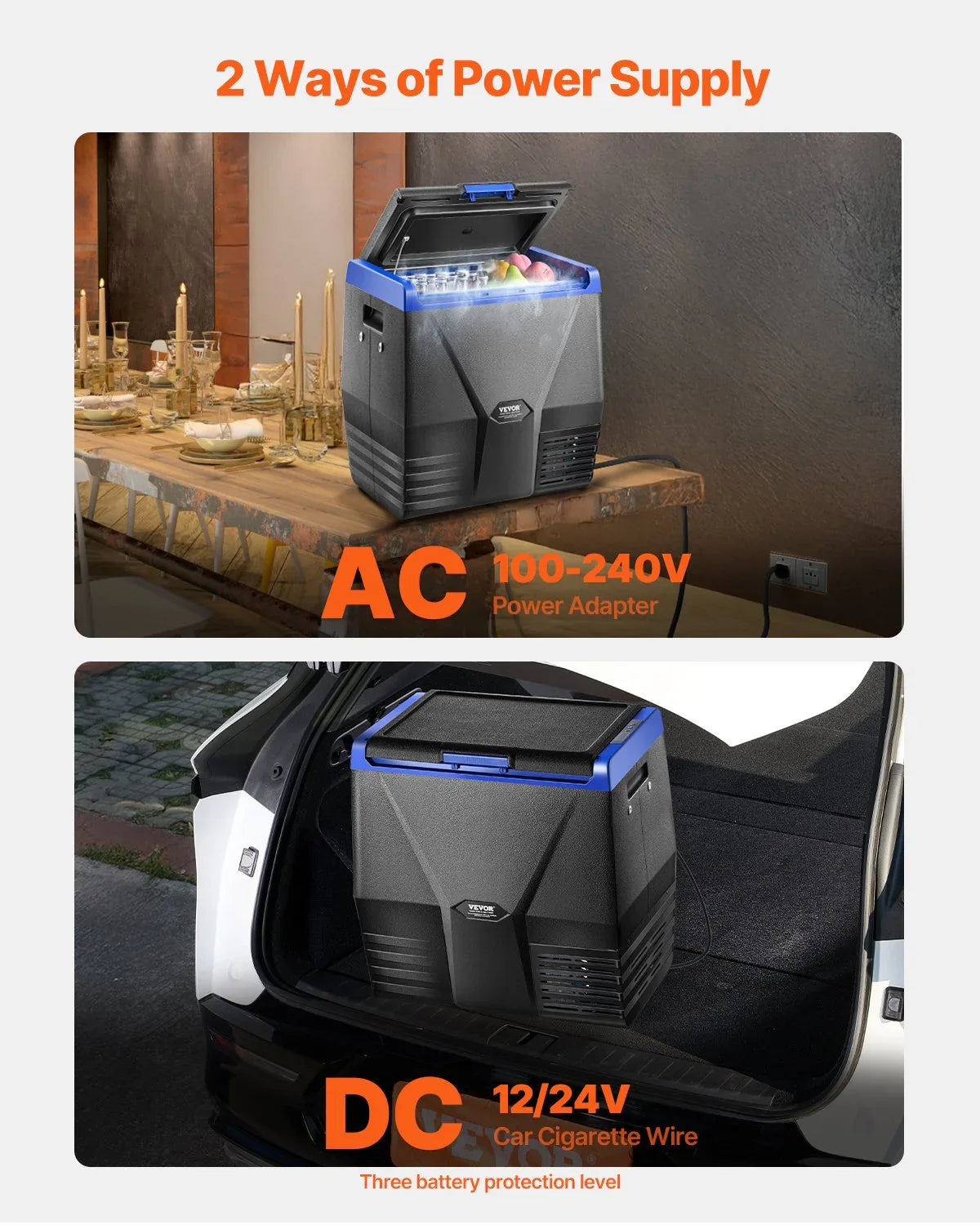 VEVOR Portable Car Refrigerator Freezer Compressor 35L Single Zone for Car Home - Mekamart Australia