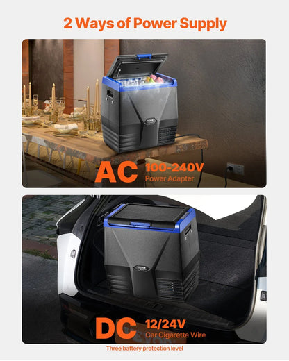 VEVOR Portable Car Refrigerator Freezer Compressor 35L Single Zone for Car Home - Mekamart Australia