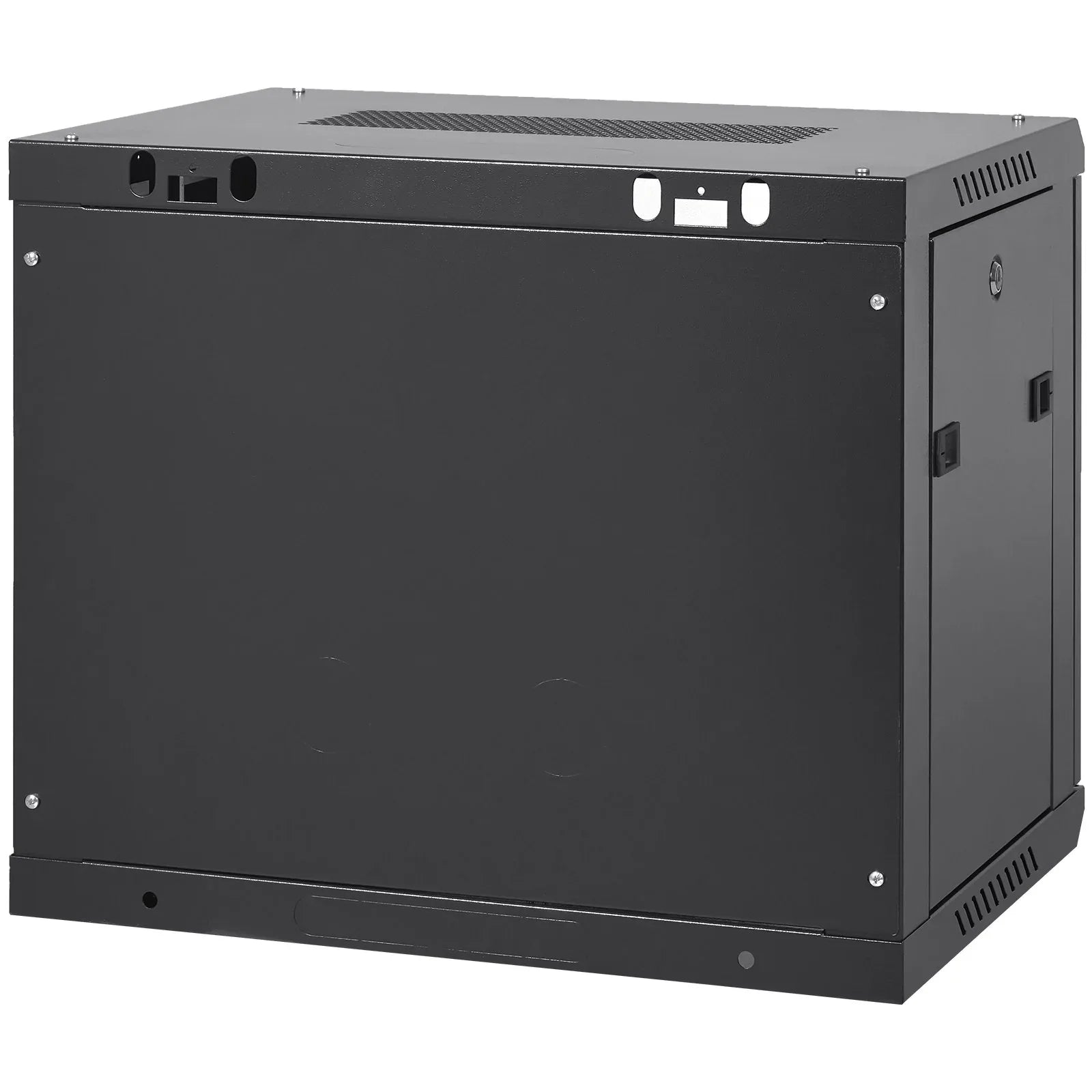 VEVOR 9U Wall Mount Network Server Cabinet, 39.37 cm Deep, Server Rack Cabinet Enclosure, 90.7 kg Max. Ground-mounted Load Capacity, with Locking Glass Door Side Panels, for IT Equipment, A/V Devices - Mekamart Australia