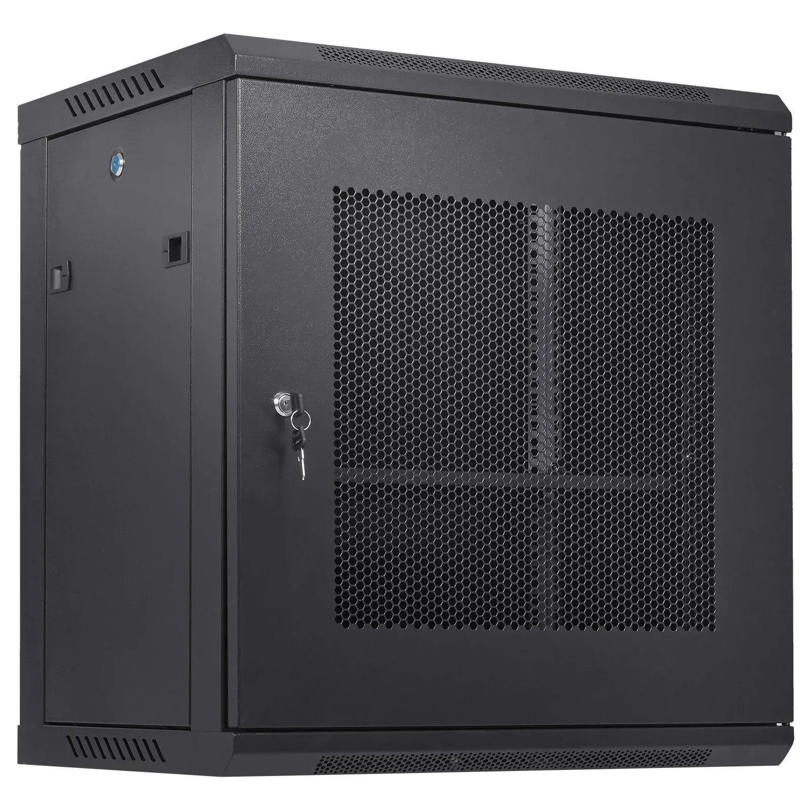 VEVOR 12U Wall Mount Network Server Cabinet, 15.5'' Deep, Server Rack Cabinet Enclosure, 200 lbs Max. Ground-mounted Load Capacity, with Locking Door Side Panels, for IT Equipment, A/V Devices - Mekamart Australia