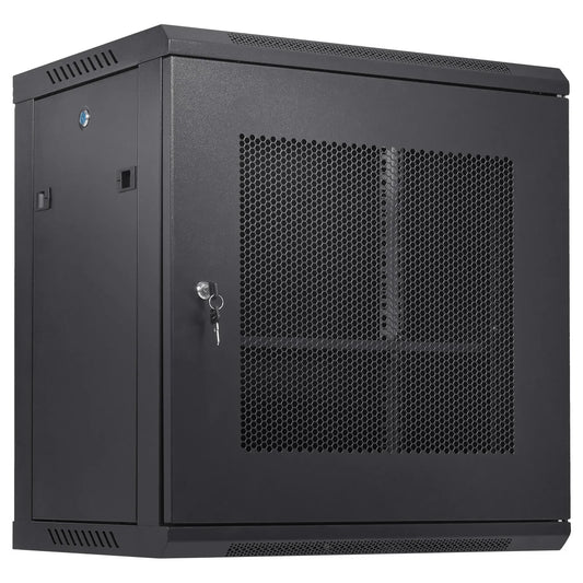 VEVOR 12U Wall Mount Network Server Cabinet, 15.5'' Deep, Server Rack Cabinet Enclosure, 200 lbs Max. Ground-mounted Load Capacity, with Locking Door Side Panels, for IT Equipment, A/V Devices - Mekamart Australia