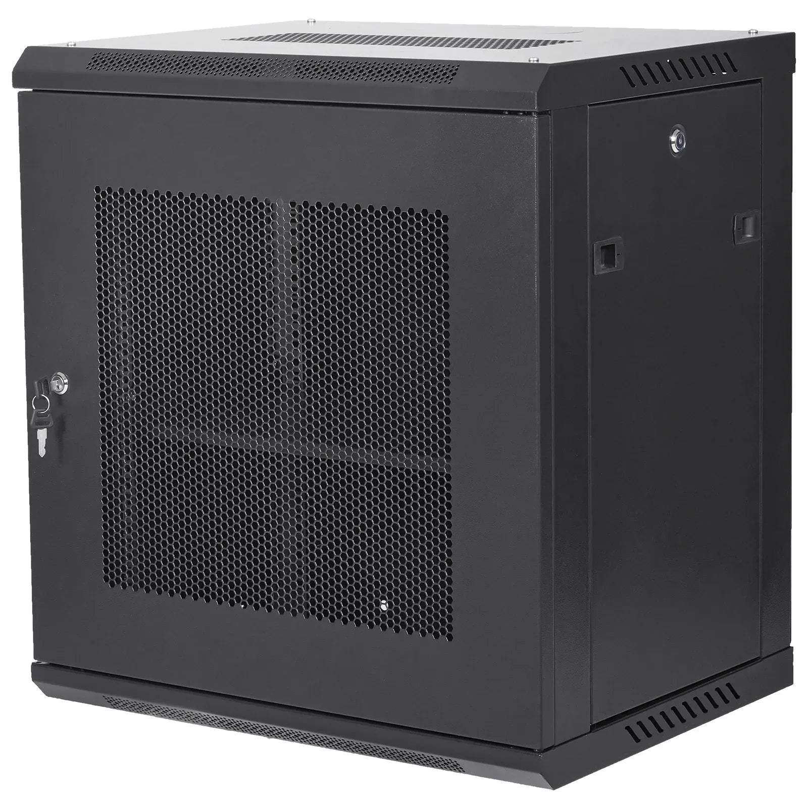 VEVOR 12U Wall Mount Network Server Cabinet, 15.5'' Deep, Server Rack Cabinet Enclosure, 200 lbs Max. Ground-mounted Load Capacity, with Locking Door Side Panels, for IT Equipment, A/V Devices - Mekamart Australia