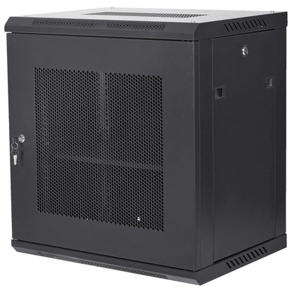 VEVOR 12U Wall Mount Network Server Cabinet, 15.5'' Deep, Server Rack Cabinet Enclosure, 200 lbs Max. Ground-mounted Load Capacity, with Locking Door Side Panels, for IT Equipment, A/V Devices - Mekamart Australia