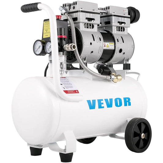 VEVOR Air Compressor 6.6 Gallon, Portable Air Compressor 1 HP, Oil Free Air Compressor Steel Tank 750W, Pancake Air Compressor 115 PSI, Ultra Quiet Compressor for Home Repair, Tire Inflation - Mekamart Australia
