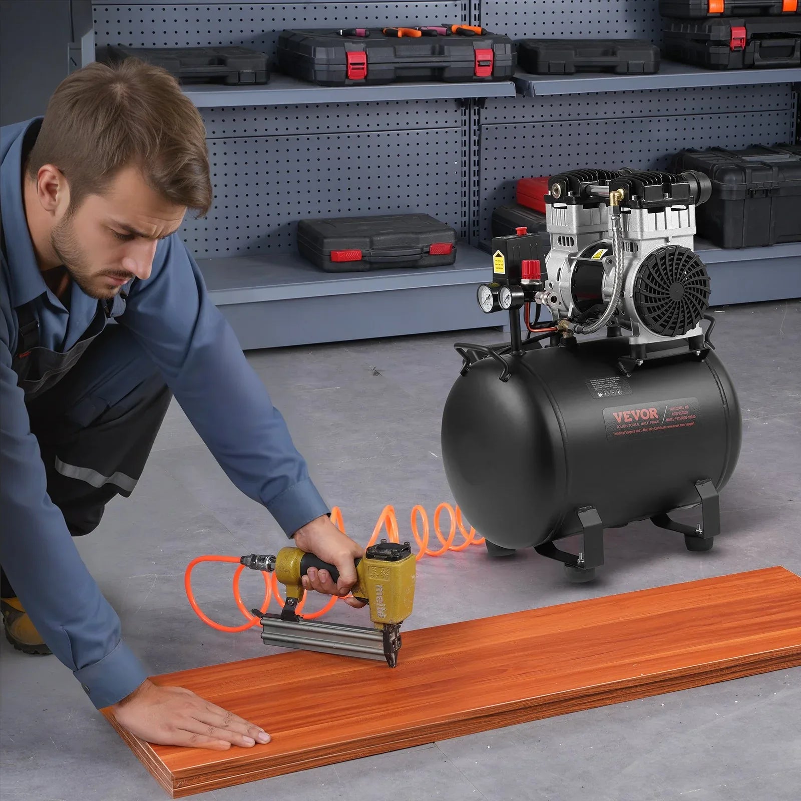 VEVOR Air Compressor Compact Portable Oil Free Compressor 40L 90 PSI - Mekamart Australia