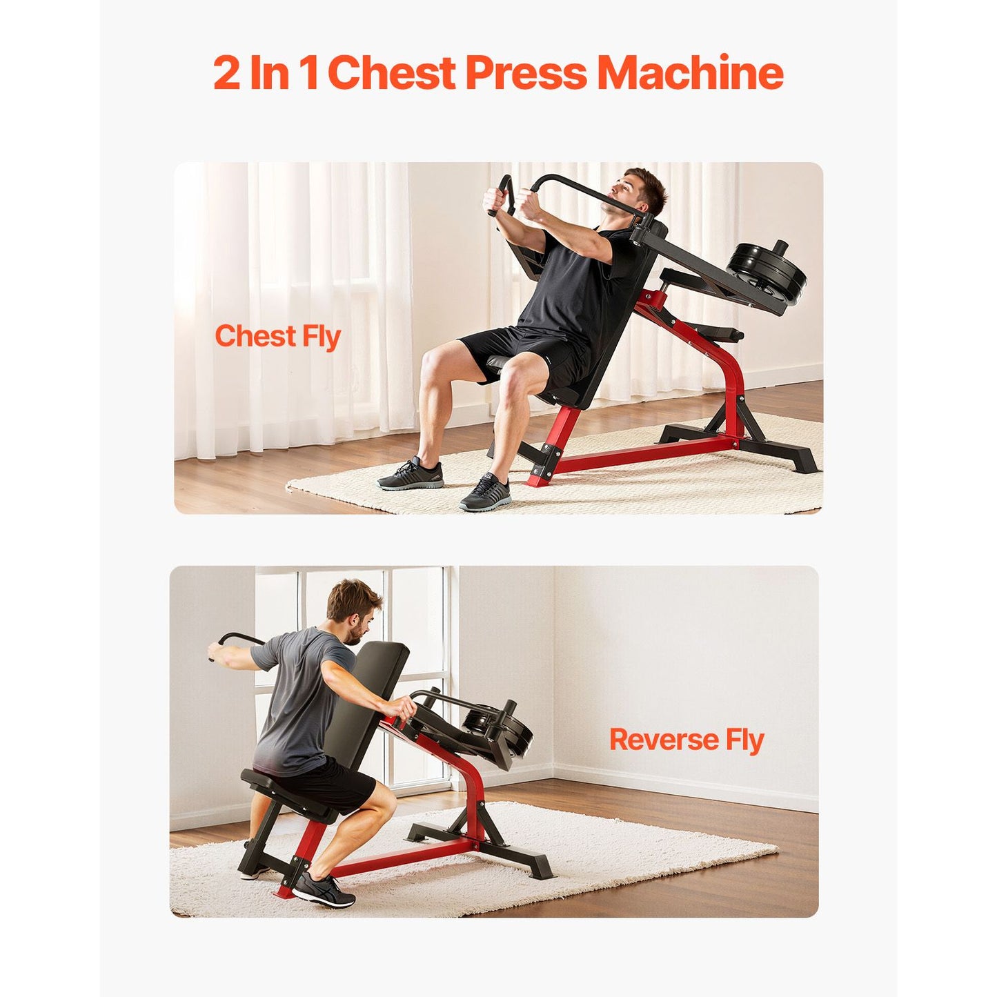 Incline Chest Fly and Rear Delt Fly Machine, 450 LBS Chest Machine, Adjustable Fitness Chest Bench Set, Home Gym Equipment for Upper Body Strength Training Machine