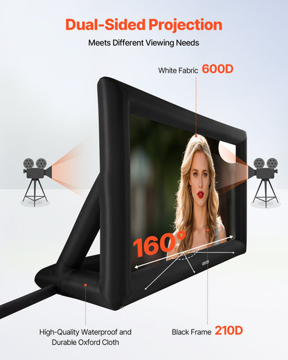 20 ft Inflatable Movie Screen 16:9 600D Movie Projector with Portable Bag