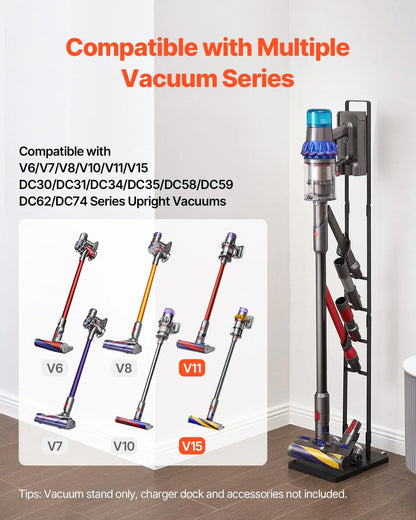 VEVOR Vacuum Stand, Compatible With Dyson V6 V7 V8 V10 V11 V15, Stable Vacuum Stand Holder with Wheels for Dyson DC30 DC31 DC34 DC35 DC58 DC59 DC62 D74 Cordless Upright Vacuum Cleaners & Accessories - Mekamart Australia