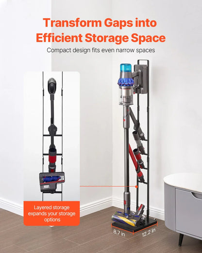 VEVOR Vacuum Stand, Compatible With Dyson V6 V7 V8 V10 V11 V15, Stable Vacuum Stand Holder with Wheels for Dyson DC30 DC31 DC34 DC35 DC58 DC59 DC62 D74 Cordless Upright Vacuum Cleaners & Accessories - Mekamart Australia