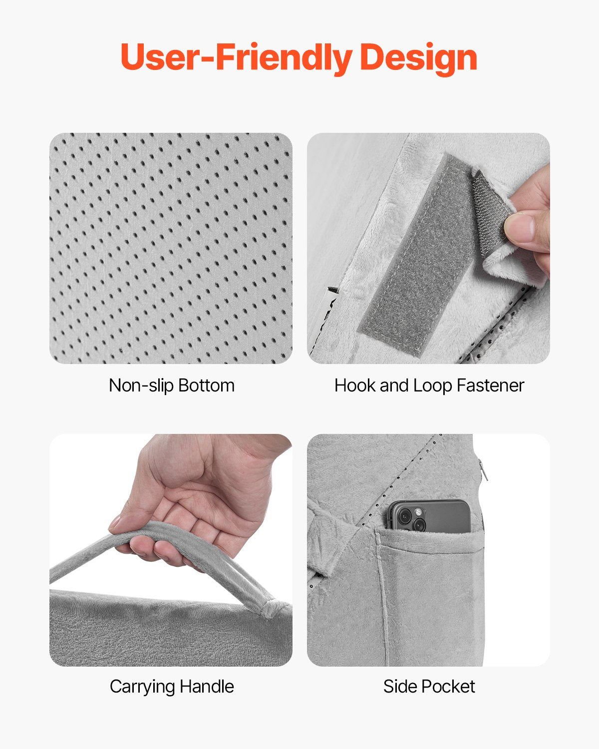Bed Wedge Pillow for Sleeping, 3 Pcs Adjustable Orthopedic Bed Wedge Set, with Washable Cover & Foam Support, Post Surgery Pillow for Acid Reflux, Back Pain, Snoring Relief & GERD, Dark Grey