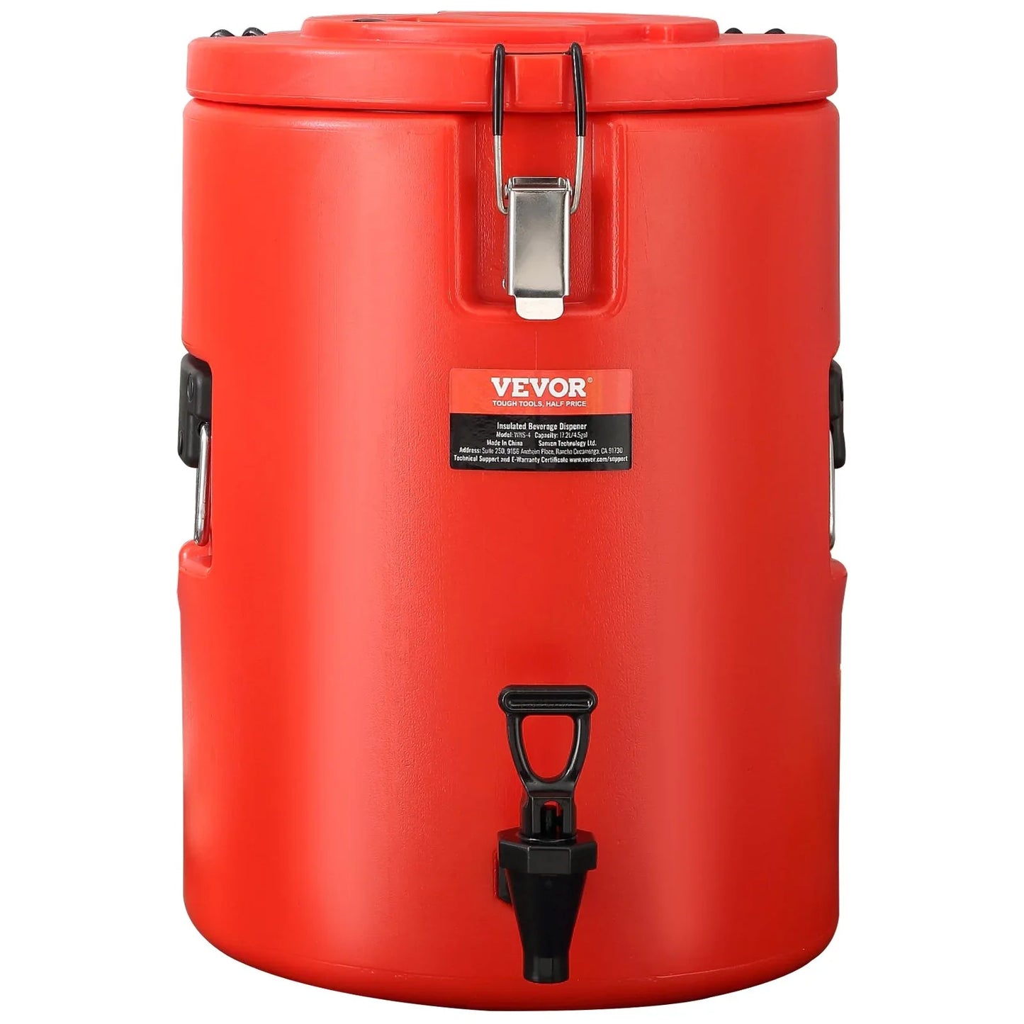 VEVOR Stainless Steel Insulated Beverage Dispenser, 17.2 Liter, Thermal Hot and Cold Drink Server Dispenser with Spigot Handle, Food-grade for Hot Tea Coffee Water Restaurant Drink Shop - Mekamart Australia