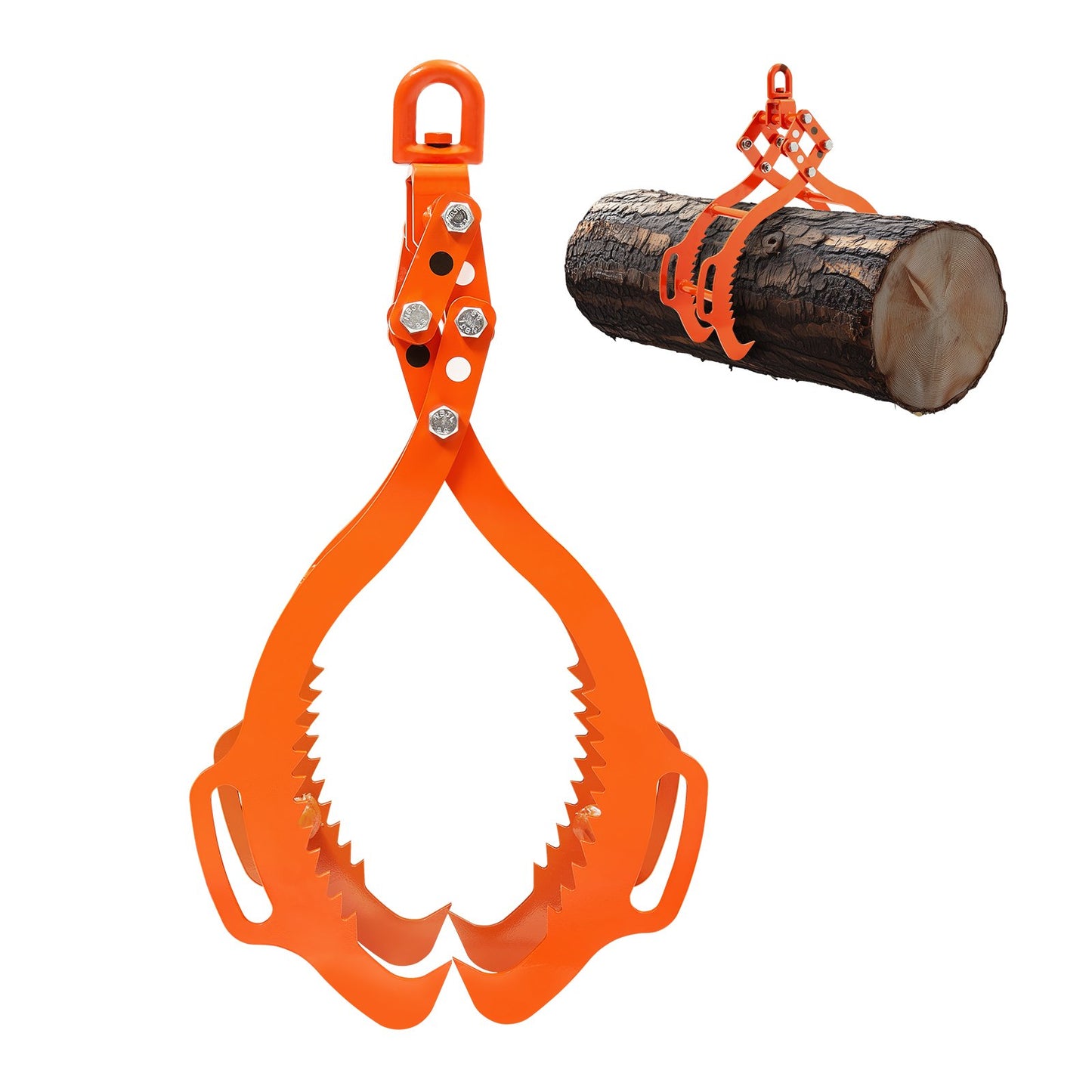 36in Log Lifting Tongs, 4-Claw Log Tongs, Heavy Duty Steel Log Grapple, 3300LBS Lifting Capacity, Swivel Log Graper Timber, Eagle Claw Design, Log Skidding Tongs for Trucks, Tractors, Forklifts