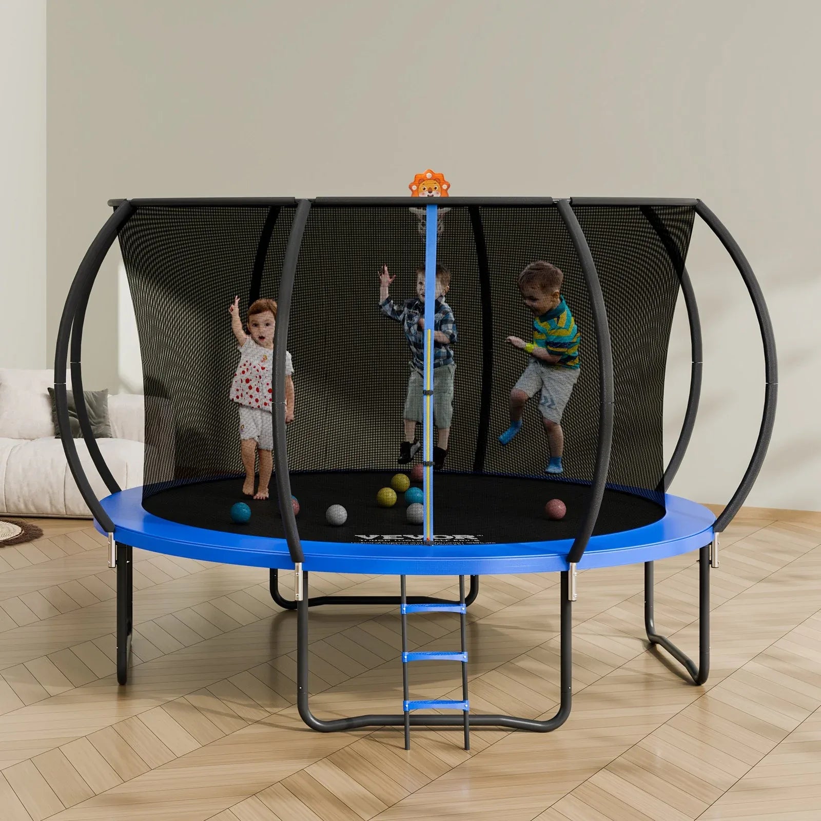 VEVOR 3.66m Trampoline, 181 kg Trampoline with Enclosure Net, Ladder, and Curved Pole, Heavy Duty Trampoline with Jumping Mat and Spring Cover Padding, Outdoor Recreational Trampolines for Kids Adults - Mekamart Australia