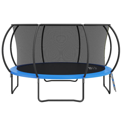 VEVOR 14FT Trampoline, 450 lbs Trampoline with Enclosure Net, Ladder, and Curved Pole, Heavy Duty Trampoline with Jumping Mat and Spring Cover Padding, Outdoor Recreational Trampolines for Kids Adults - Mekamart Australia