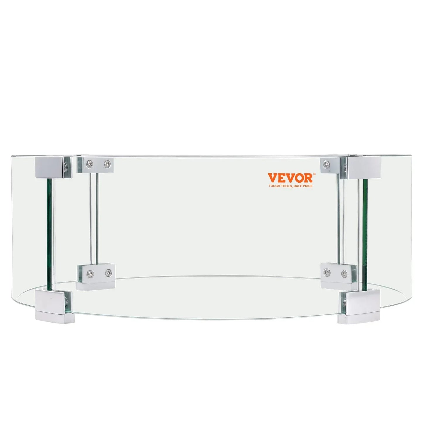 VEVOR Fire Pit Wind Guard, 26 x 26 x 6 Inch Glass Flame Guard, Round Glass Shield, 1/4-Inch Thick Fire Table, Clear Tempered Glass Flame Guard, Steady Feet Tree Pit Guard for Propane, Gas, Outdoor - Mekamart Australia
