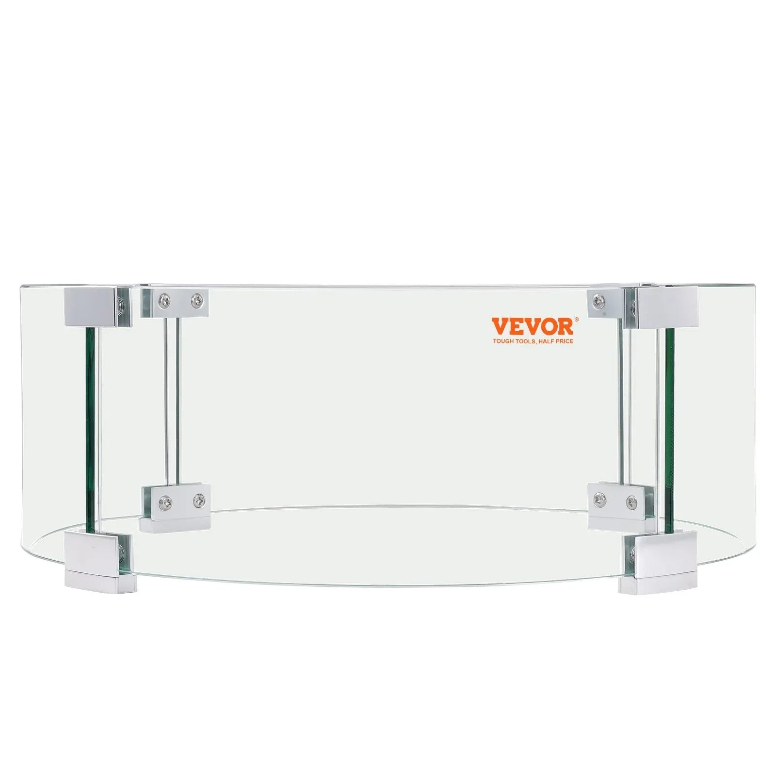 VEVOR Fire Pit Wind Guard, 26 x 26 x 6 Inch Glass Flame Guard, Round Glass Shield, 1/4-Inch Thick Fire Table, Clear Tempered Glass Flame Guard, Steady Feet Tree Pit Guard for Propane, Gas, Outdoor - Mekamart Australia