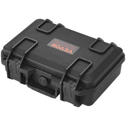 Hard Pistol Cases with Pre-cut PU Foam, Waterproof & Dustproof Hard Gun Case for 1 Pistol, 12.59×9.01×4.4 in Lockable Pistol Case, Black
