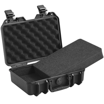 Hard Pistol Cases with Pre-cut PU Foam, Waterproof & Dustproof Hard Gun Case for 1 Pistol, 12.59×9.01×4.4 in Lockable Pistol Case, Black