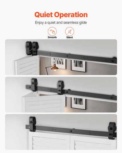 Bi-Folding Sliding Barn Door Hardware Track Kit 40" for Two 18" Doors