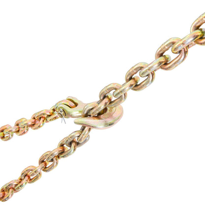 Transport Binder Chain, 3220 kg Working Load Limit, 3/8''x20' G80 Tow Chain Tie Down with Grab Hooks, DOT Certified, Galvanized Coating Manganese Steel for Dock Factory Construction Site, 2 Pack
