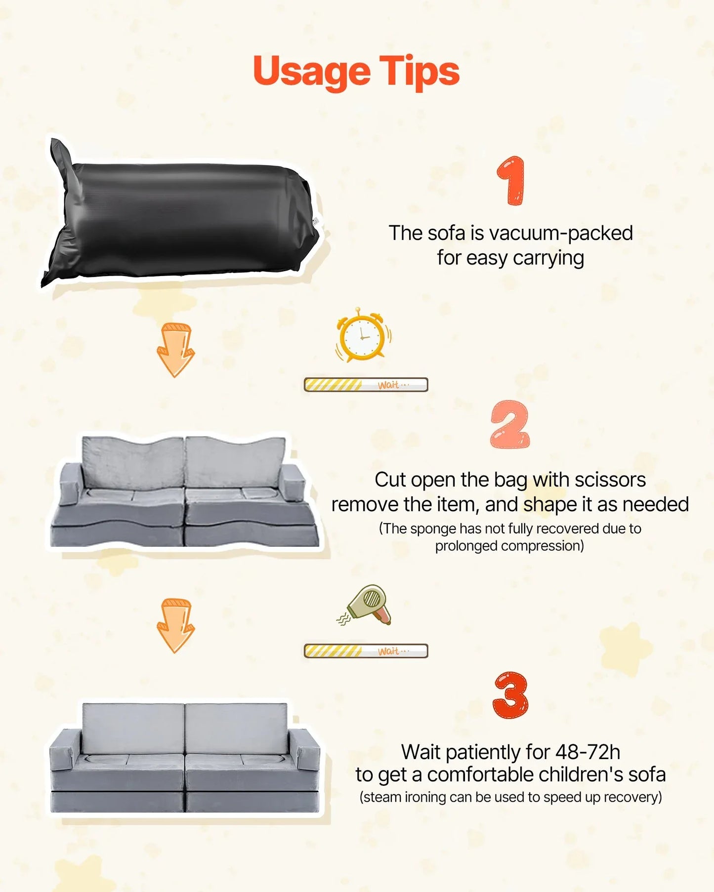VEVOR Modular Kids Play Couch, Sectional Toddler Sofa with Armrests, 28D Sponge & Short Pile, Convertible Kids Modular Couch DIY Creative Combination for Playroom, Bedroom, Living Room, 14 Pcs, Gray - Mekamart Australia