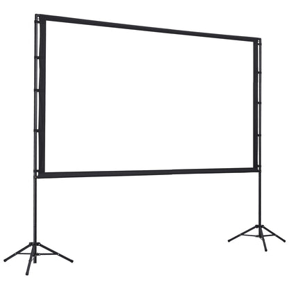 Projector Screen with Stand, 100 Inch 160° Wide Angle Indoor Outdoor Projection Screen, 16:9 4K HD Wrinkleless Portable Dual-Tripod Screens with Carry Bag, for Movie Home Theater Presentation