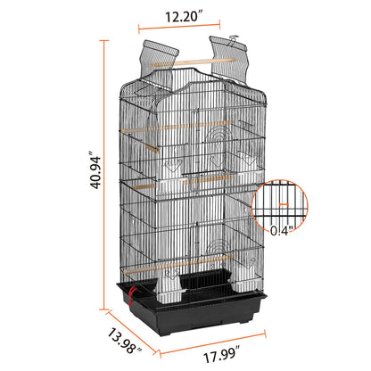 Bird Flight Cage 39 in Hanging Metal Parakeet Cage for Cockatiels Parrot