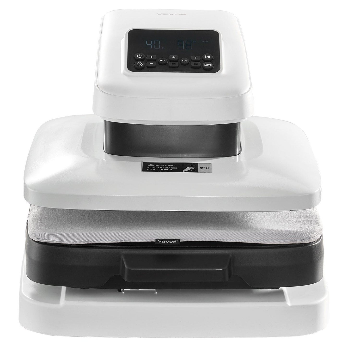 Auto Heat Press Machine, 38 x 38 cm, T-Shirt Press Machine with Auto Release and Adjustable Pressure, Digital Display, Rapid Heating, for Sublimation, Vinyl, Heat Transfer Projects, White