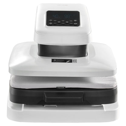 Auto Heat Press Machine, 38 x 38 cm, T-Shirt Press Machine with Auto Release and Adjustable Pressure, Digital Display, Rapid Heating, for Sublimation, Vinyl, Heat Transfer Projects, White
