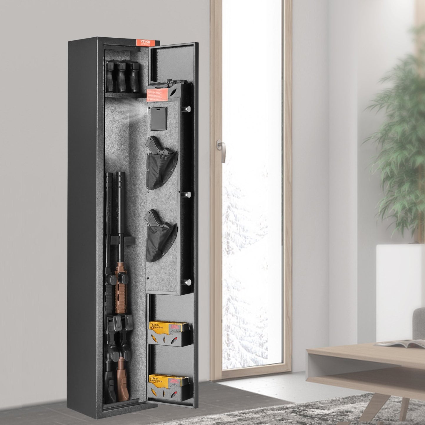 Gun Safe Rifle Safe with Digital Keypad & Lock for 3 Rifles and 4 Pistols