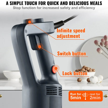 VEVOR Commercial Immersion Blender Heavy Duty Hand Mixer 750W Variable Speed - Mekamart Australia