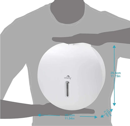 PLAZA Jumbo Toilet Roll Dispenser - White - Mekamart Australia
