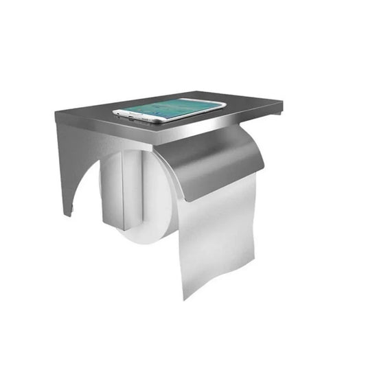 Stainless Steel Toilet Roll Holder With Shelf - Mekamart Australia