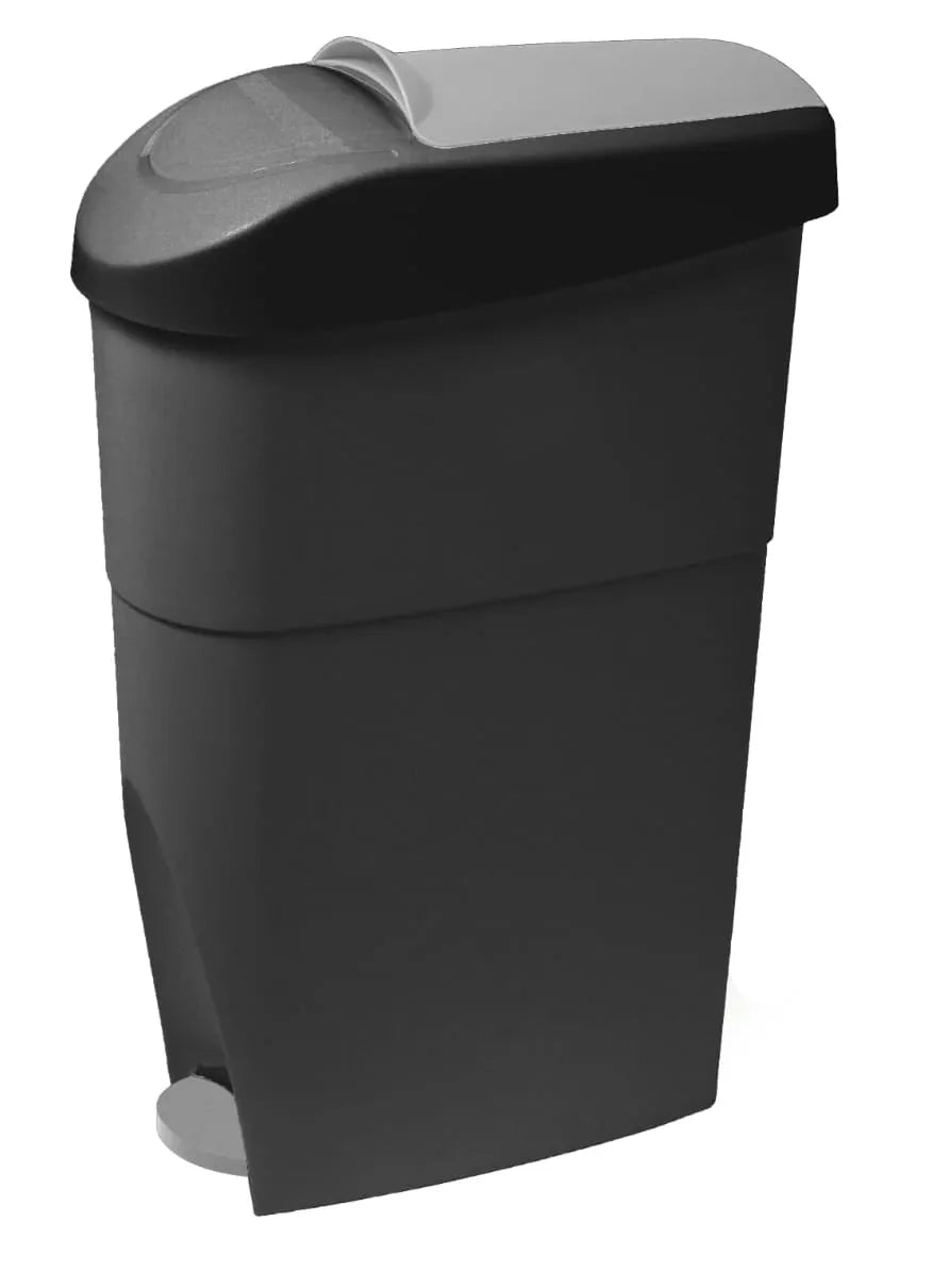 Sanitary Bin with Paddle Black and Gray - 18L - Mekamart Australia