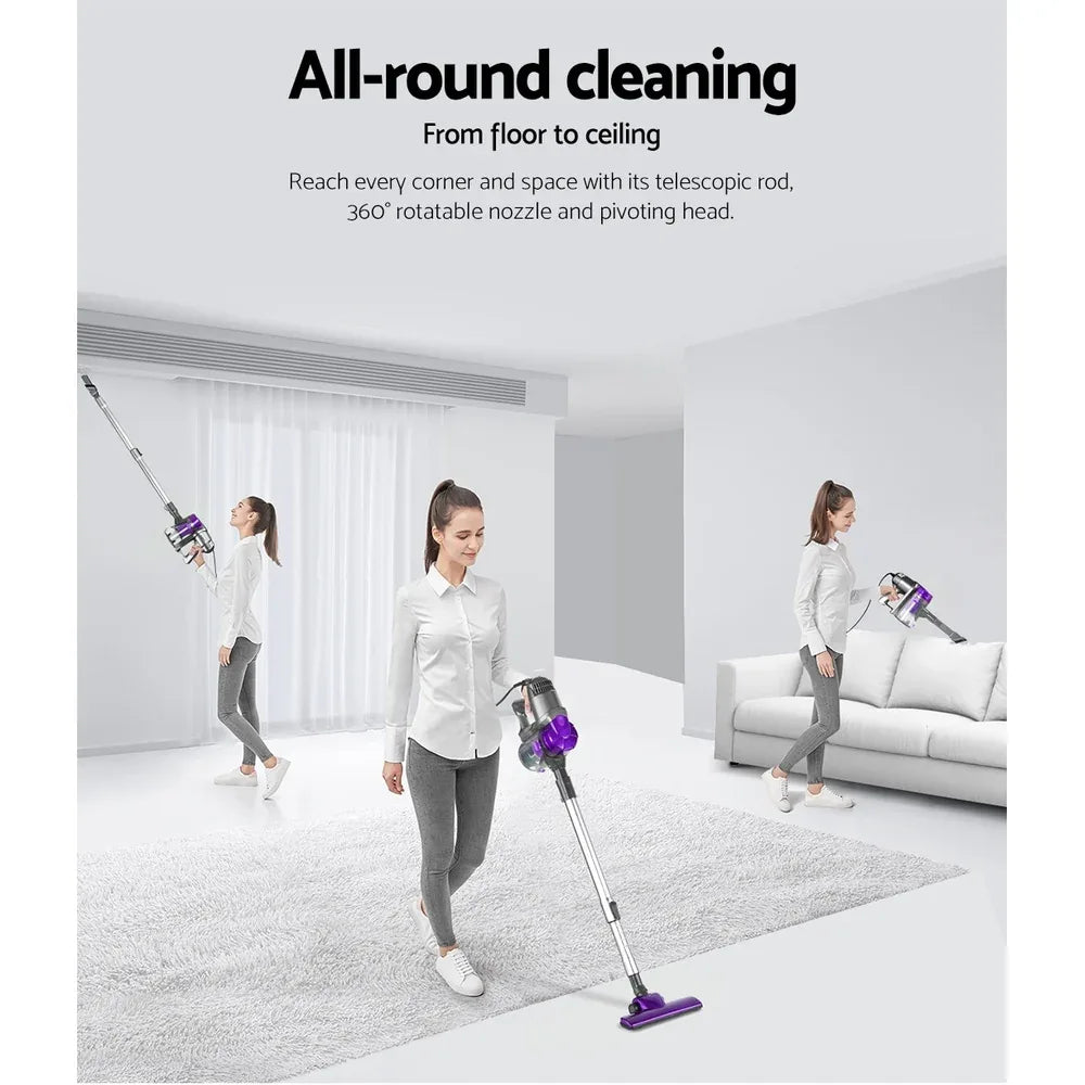 Devanti Stick Vacuum Cleaner Handheld Corded 450W Purple - Mekamart Australia