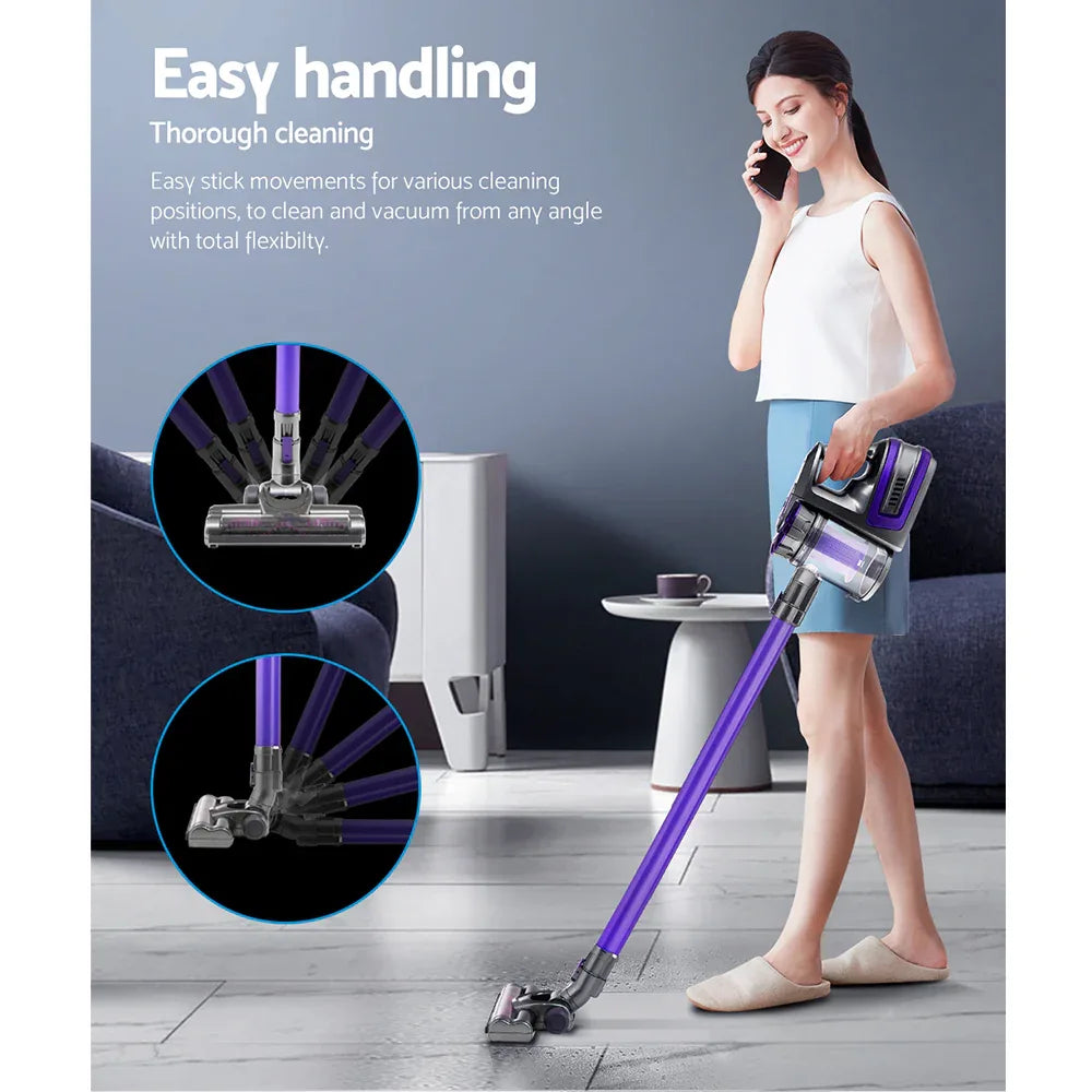 Devanti Stick Vacuum Cleaner Bagless Cordless 150W Purple - Mekamart Australia