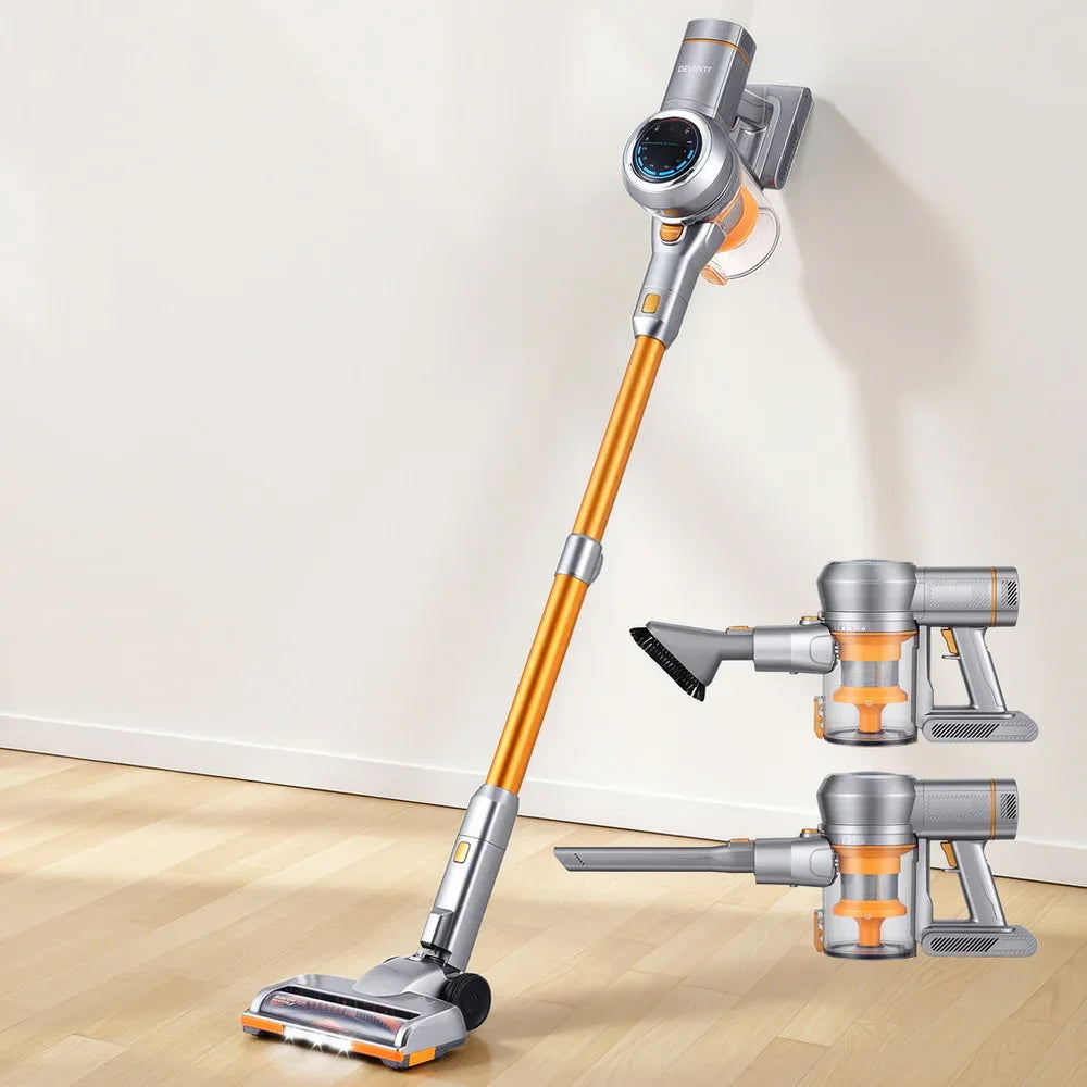 Devanti 300W Stick Vacuum Cleaner Cordless Self-Standing Golden - Mekamart Australia
