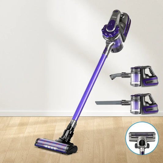 Devanti Stick Vacuum Cleaner Cordless Roller Brush 150W Purple - Mekamart Australia