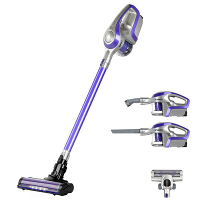 Devanti Stick Vacuum Cleaner Roller Brush Cordless 150W Purple - Mekamart Australia