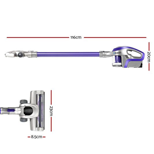 Devanti Stick Vacuum Cleaner Cordless HEPA Filter Purple 150W - Mekamart Australia