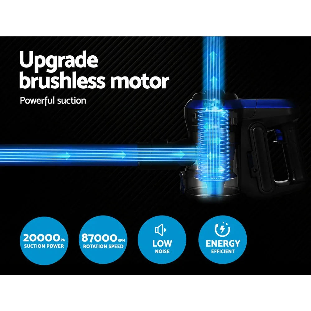 Devanti Stick Vacuum Cleaner Brushless Cordless 250W Blue - Mekamart Australia
