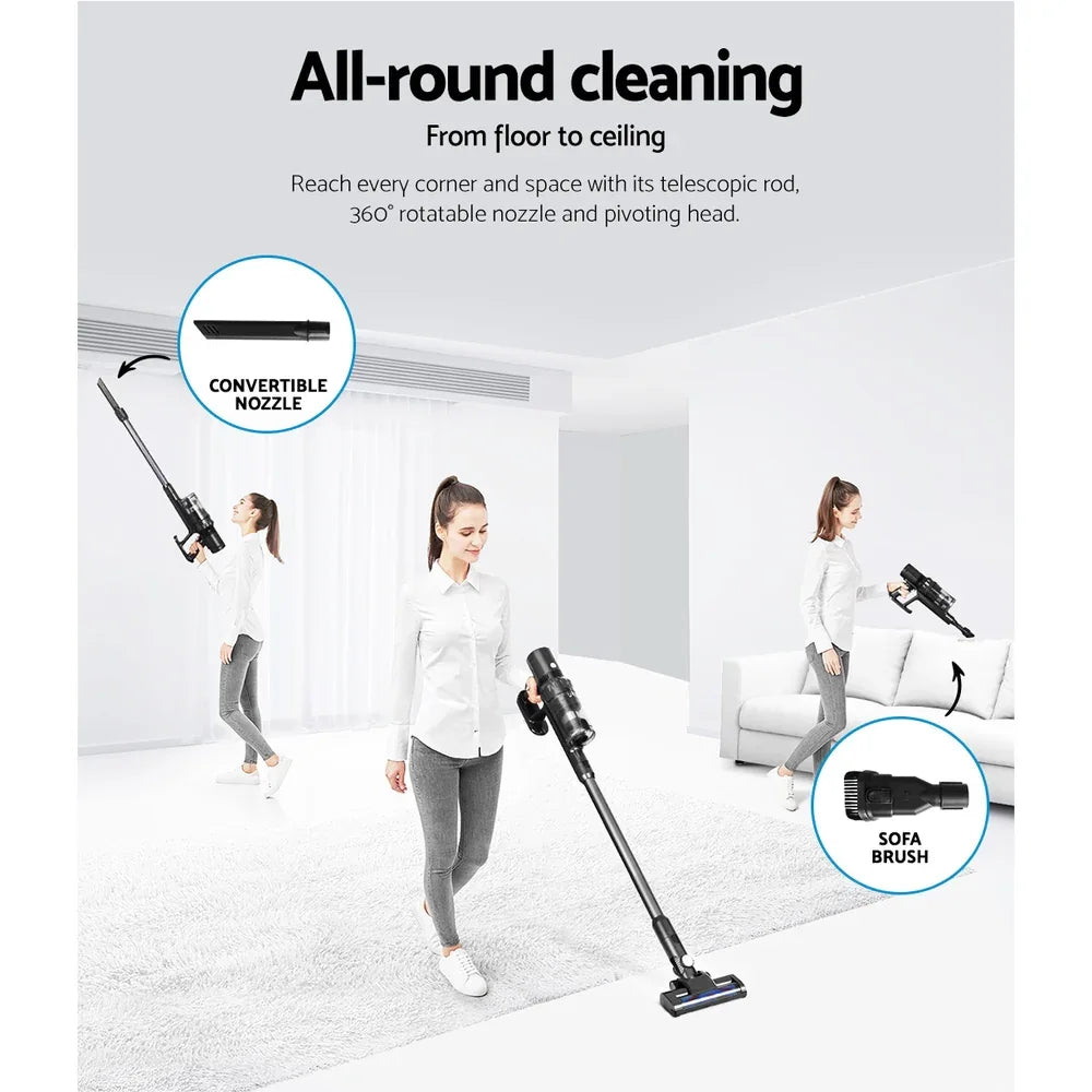 Devanti Stick Vacuum Cleaner Brushless Cordless 350W Grey - Mekamart Australia