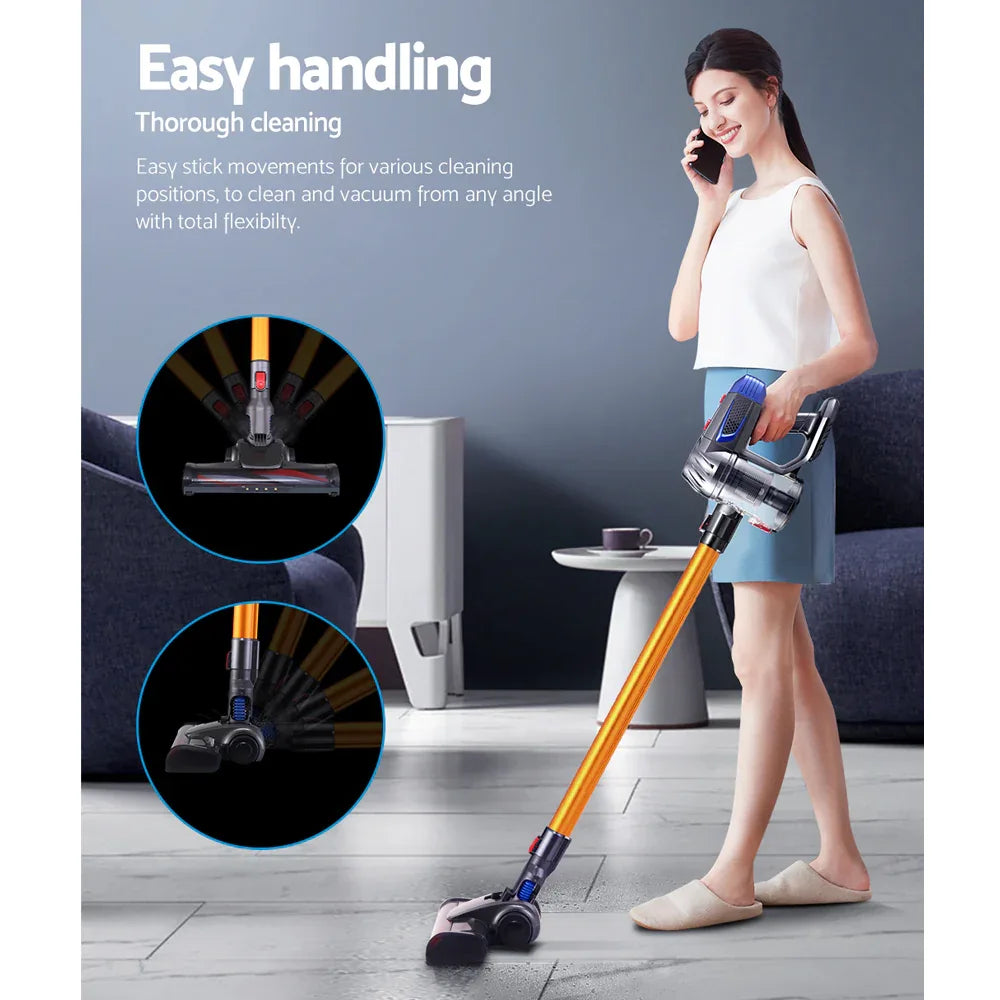 Devanti Stick Vacuum Cleaner Bagless Cordless 150W Gold - Mekamart Australia